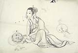Shijo-style Artist, Seated Woman, black ink